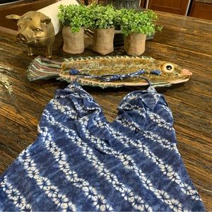 Victoria’s Secret bathing suit Tie Dye Floral Daisy Like Blue White M Medium